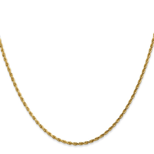 14K 1.75mm Diamond-cut Rope with Lobster Clasp Chain