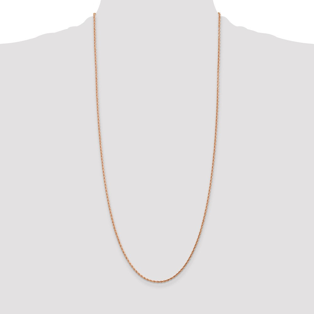 14K Rose Gold 1.75mm Diamond-cut Rope with Lobster Clasp Chain