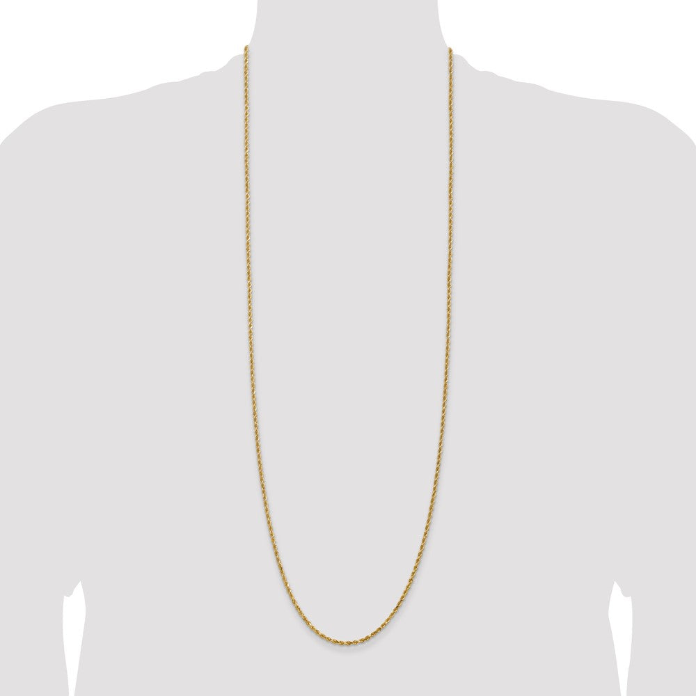 14K 2.25mm Diamond-cut Rope with Lobster Clasp Chain