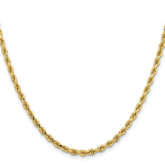 14K 3.25mm Diamond-cut Rope with Lobster Clasp Chain