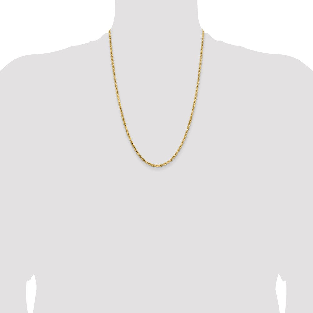 14K 3.25mm Diamond-cut Rope with Lobster Clasp Chain