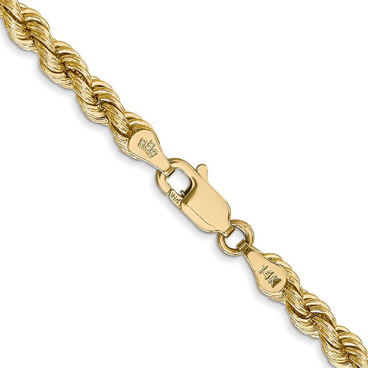 14K 4mm Regular Rope with Lobster Clasp Chain