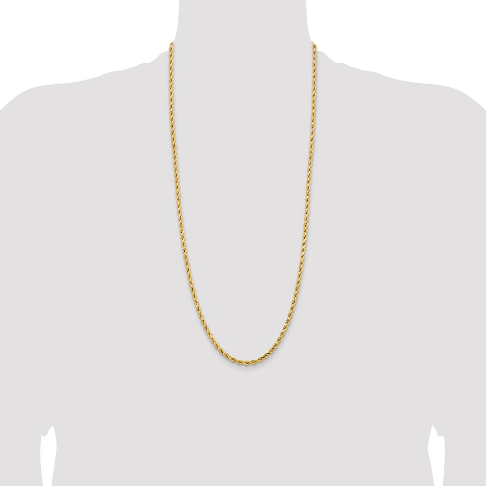 14K 4.25mm Diamond-cut Rope with Lobster Clasp Chain