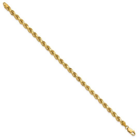 14K 4.25mm Diamond-cut Rope with Lobster Clasp Chain