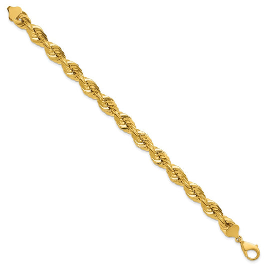 14K 10mm Diamond-cut Rope with Fancy Lobster Clasp Chain