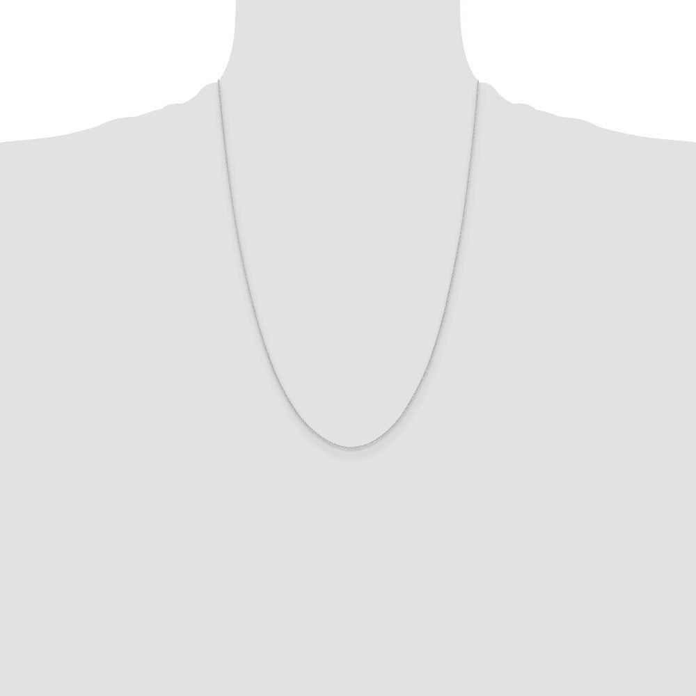14k White Gold .4 mm Carded Cable Rope Chain