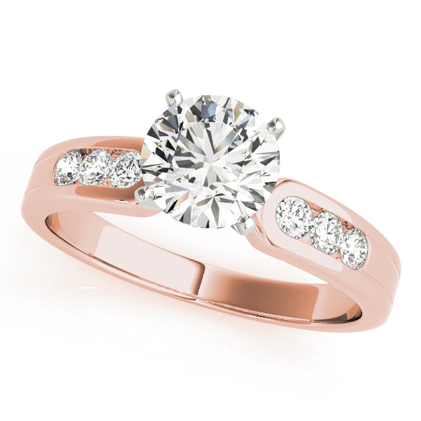 Single Row Channel Set Peg Head Engagement Ring – Setting (Size 6.25)