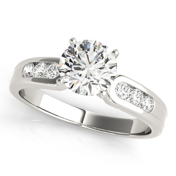 Single Row Channel Set Peg Head Engagement Ring – Setting (Size 6)