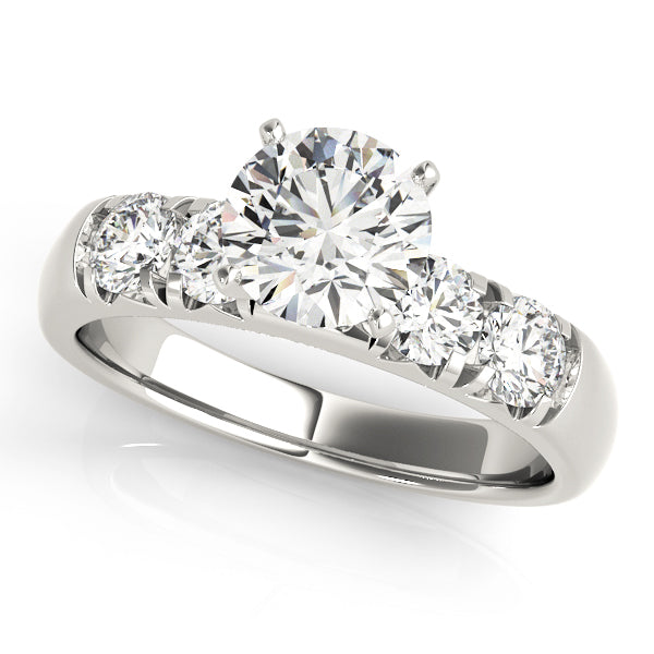 Platinum Single Row Engagement Rings – Setting (Size 6.5)