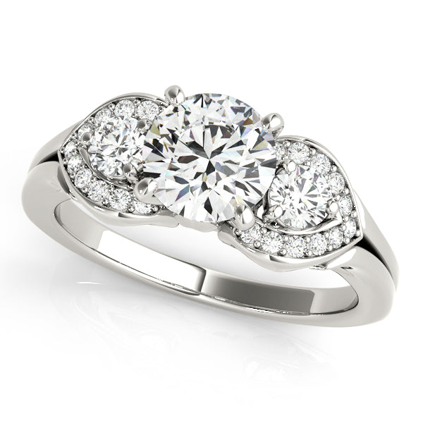 Platinum Three Stone Engagement Rings – Setting (Size 6)