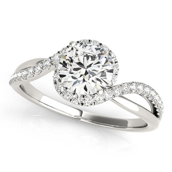 14k White Gold Bypass Engagement Rings – Setting (Size 6)
