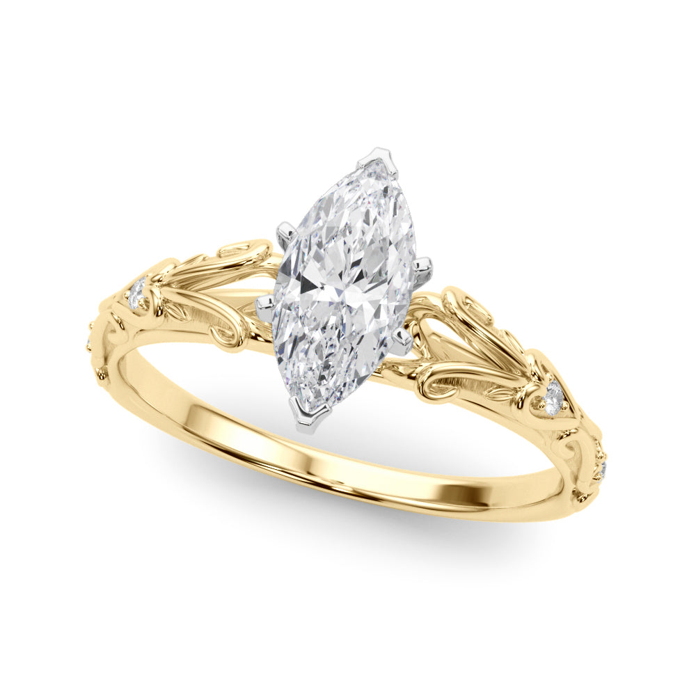 Accented Vintage-Inspired Engagement Ring – Setting (Size 6.75)