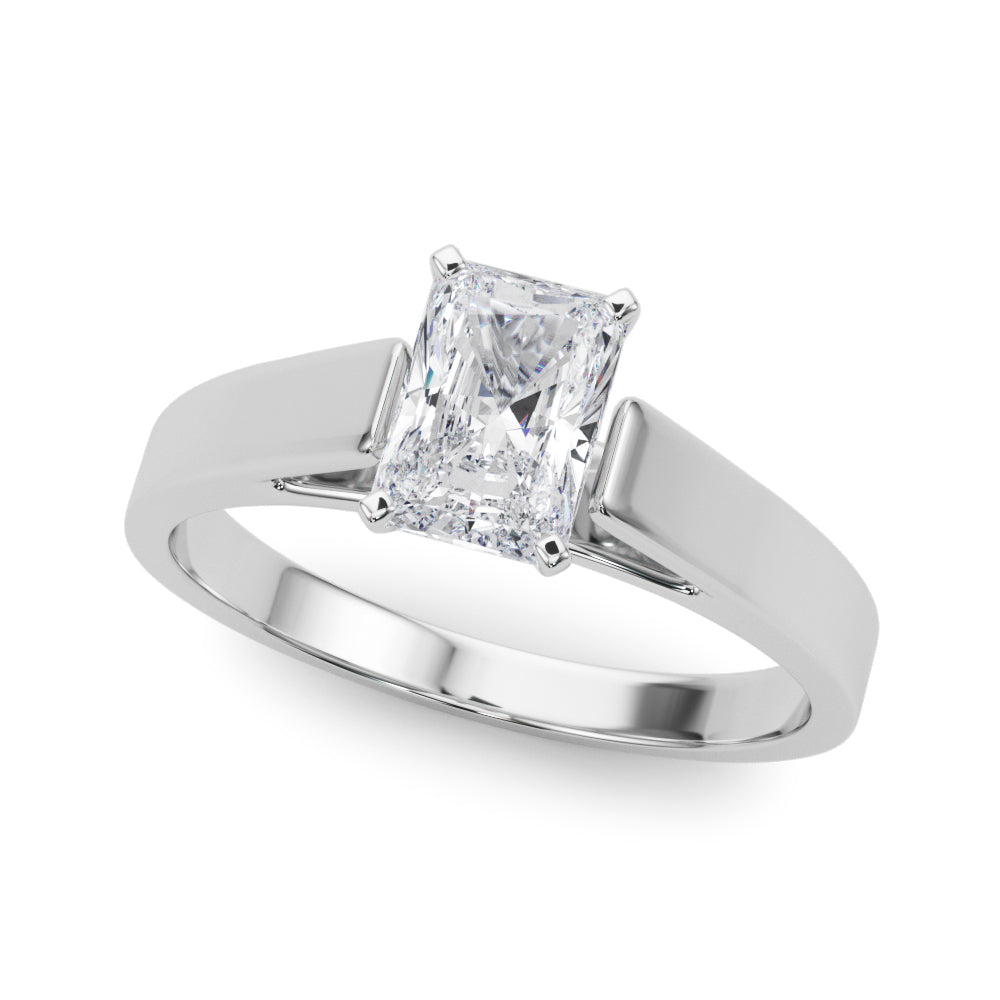 14k White Gold Solitaire Engagement Rings – Setting (Size 4.75)