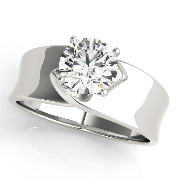 18k White Gold Solitaire Engagement Rings – Setting (Size 4.75)