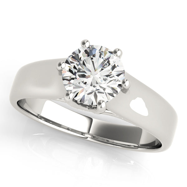 Platinum Solitaire Round Engagement Rings – Setting (Size 3.5)
