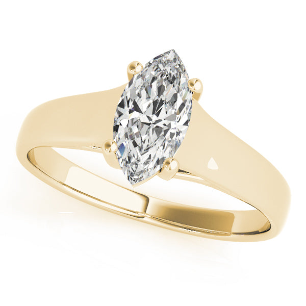 18k Yellow Gold Solitaire Marquise Engagement Rings – Setting (Size 7.25)