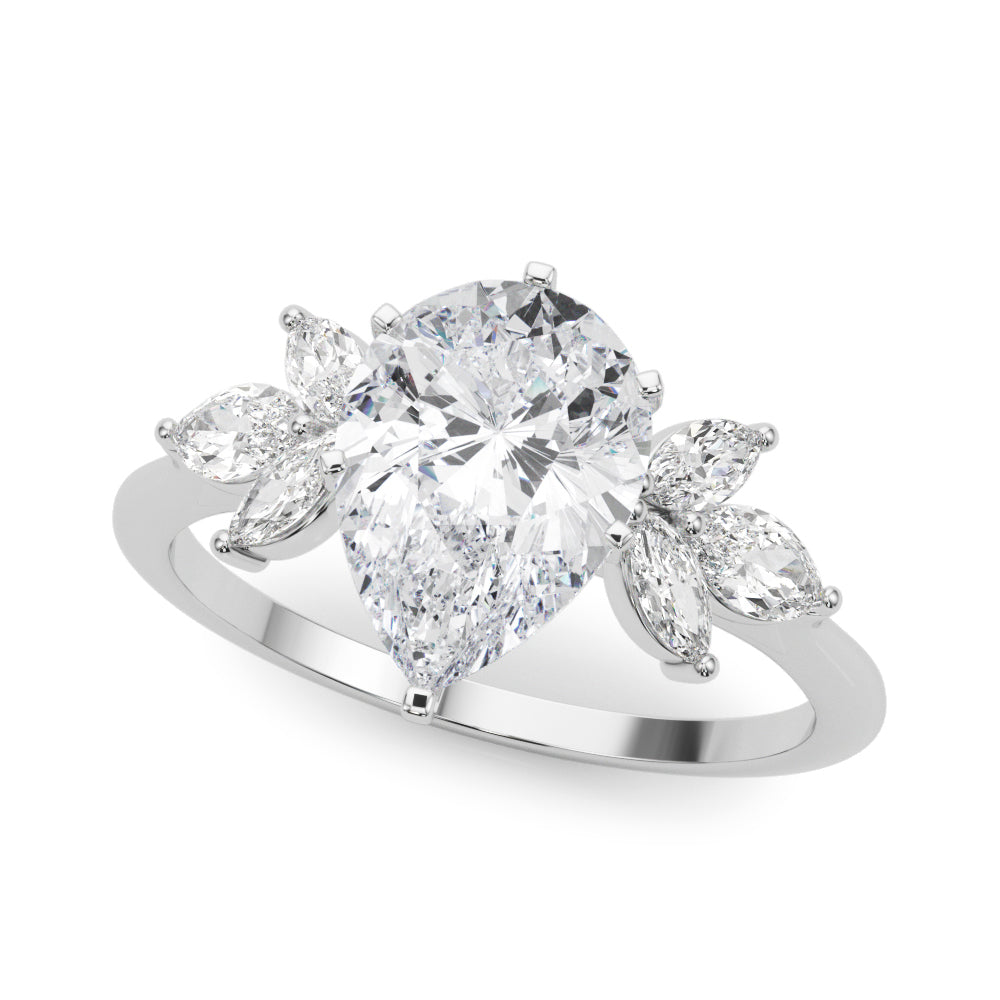 Marquise Cluster Engagement Ring – Setting (Size 4.75)
