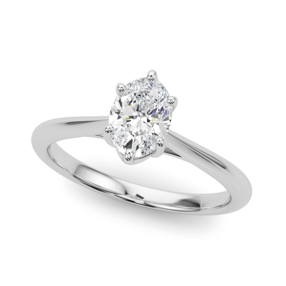Platinum Solitaire Oval Engagement Rings – Setting (Size 7.25)