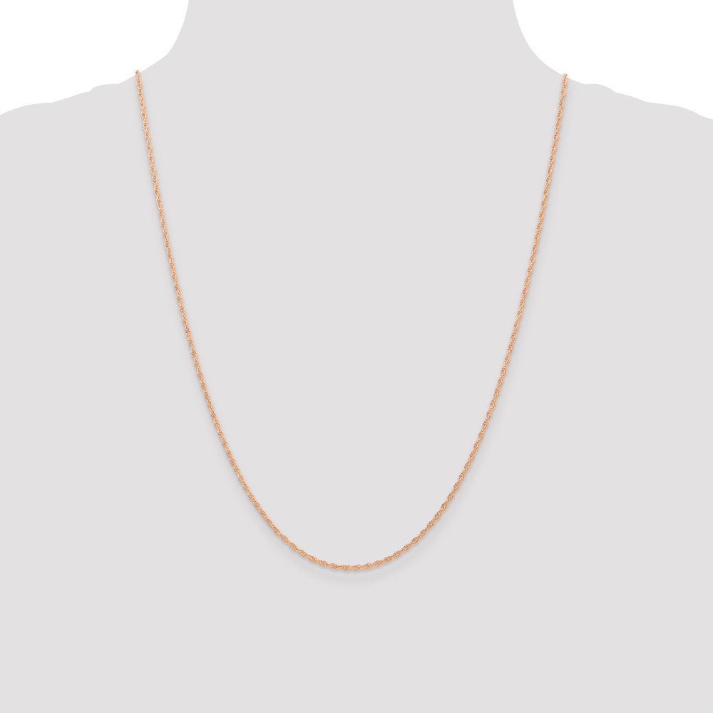 14K Rose Gold Carded 1.15mm Cable Rope with Spring Ring Clasp Chain