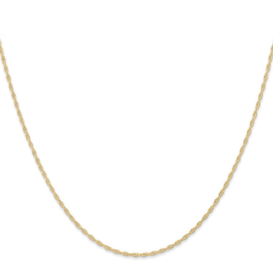 14K Carded 1.15mm Cable Rope with Spring Ring Clasp Chain