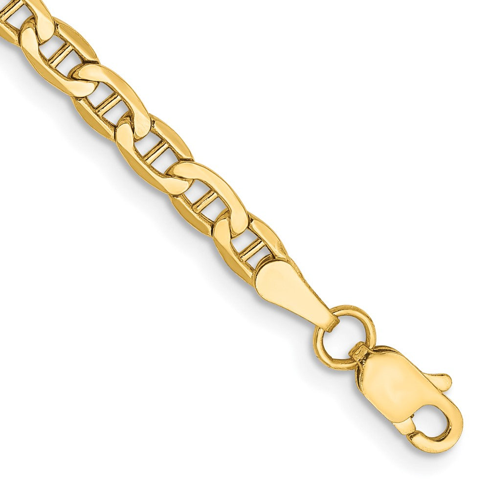 14K 3.2mm Semi-Solid Anchor with Lobster Clasp Anklet