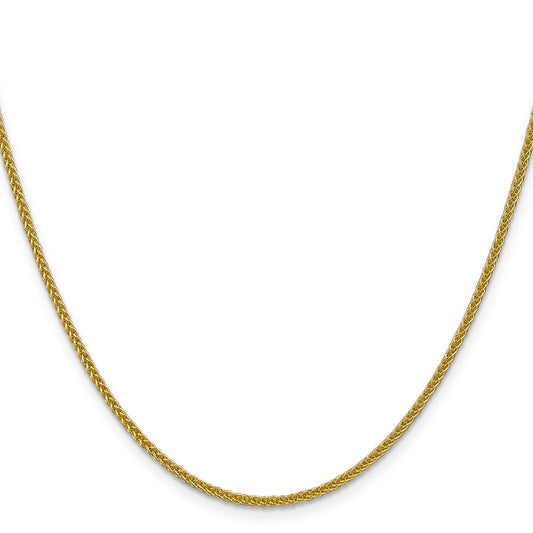 14K 2mm Semi-Solid 3-Wire Wheat with Lobster Clasp Chain