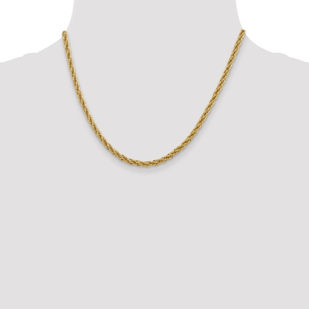 14K 3.3mm Diamond-cut Semi Solid with Lobster Clasp Chain