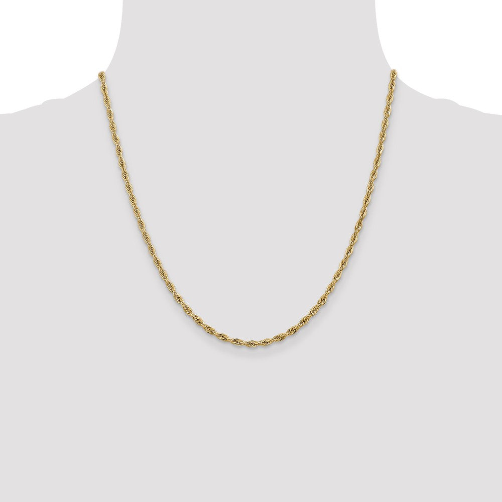 14K 2.8mm Semi Solid Rope with Lobster Clasp Chain