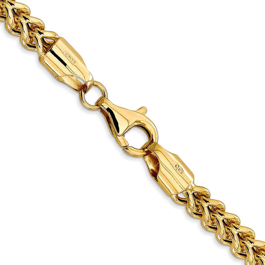 14K 4.5mm Semi-Solid Franco with Fancy Lobster Clasp Chain