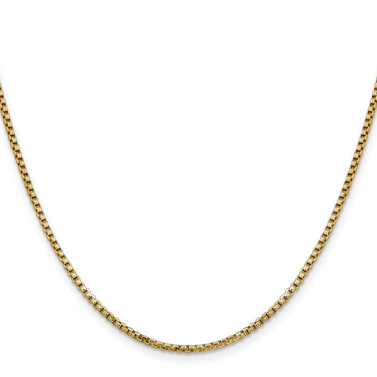 14K 1.75mm Semi-Solid Round Box with Lobster Clasp Chain