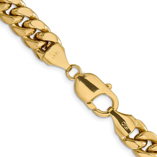 14K 9.3mm Semi-Solid Miami Cuban with Lobster Clasp Chain