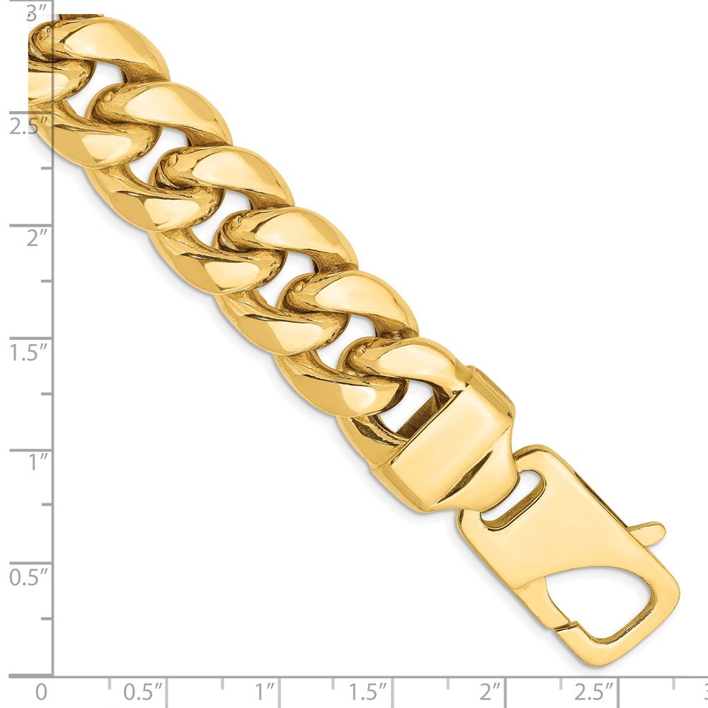14K 15mm Semi-Solid Miami Cuban with Lobster Clasp Chain