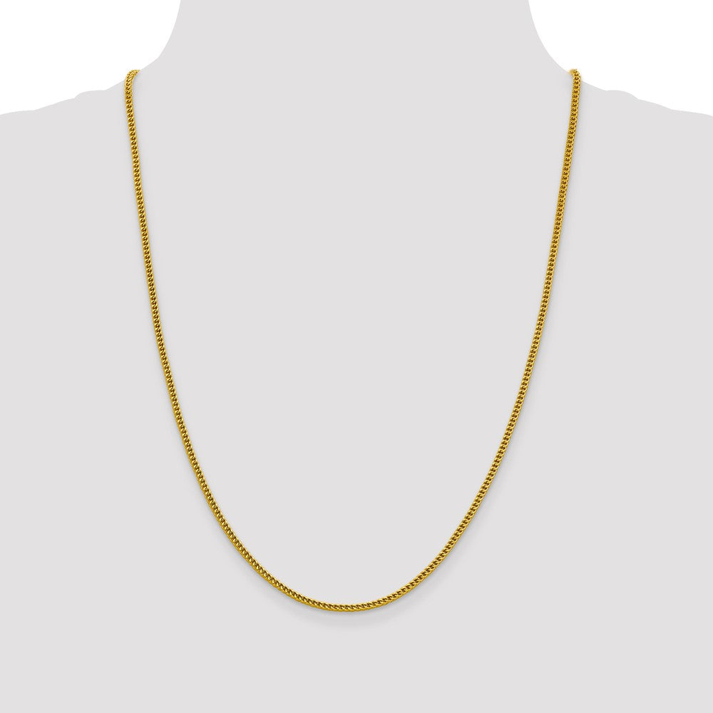 14K 2.2mm Semi-Solid Franco with Lobster Clasp Chain