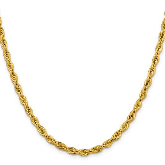 14K 4.25mm Semi Solid Rope with Lobster Clasp Chain