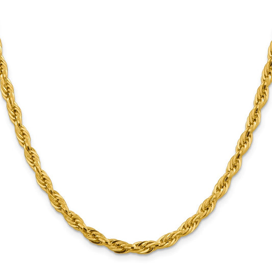 14K 4.75mm Semi Solid Rope with Lobster Clasp Chain