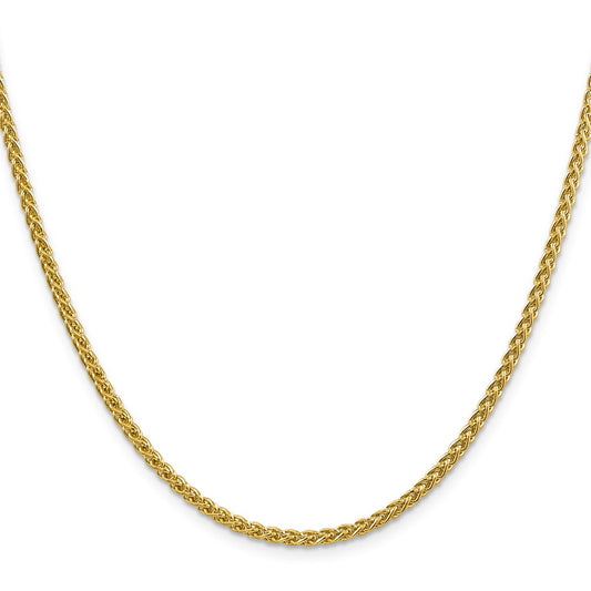 14K 2.75mm Semi-Solid Wheat with Lobster Clasp Chain