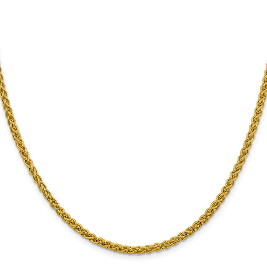 14K 3.45mm Semi-Solid Wheat with Lobster Clasp Chain