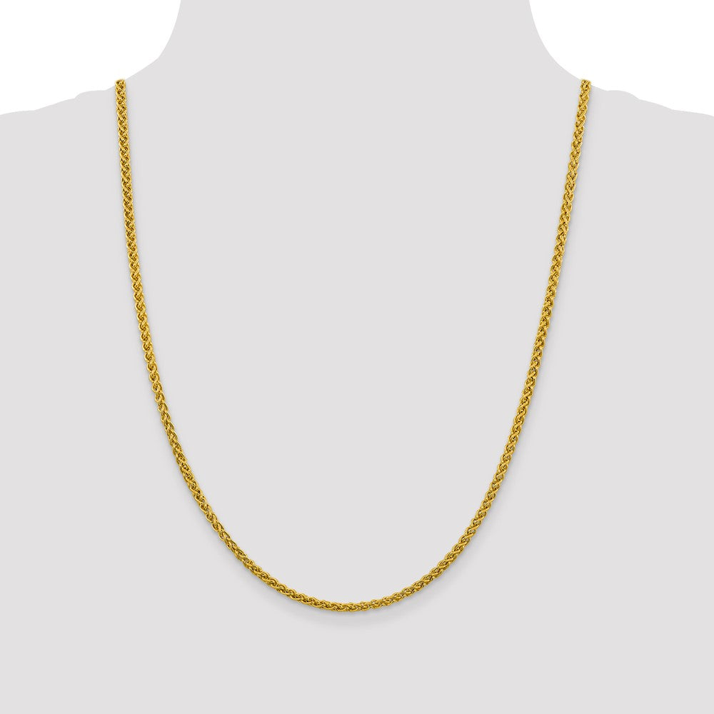 14K 3.45mm Semi-Solid Wheat with Lobster Clasp Chain