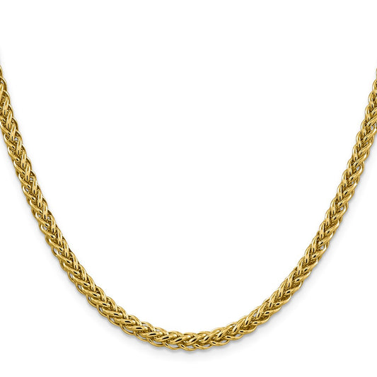 14K 4.65mm Semi-Solid 3-Wire Wheat with Lobster Clasp Chain