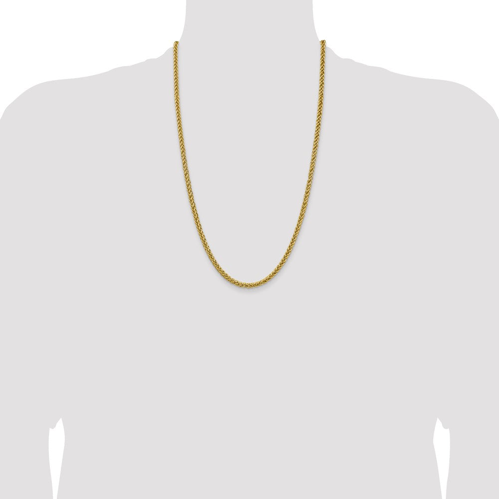 14K 4.65mm Semi-Solid 3-Wire Wheat with Lobster Clasp Chain