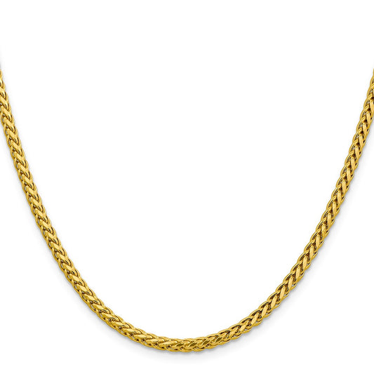 14K 3.1mm Semi-Solid Diamond-cut Wheat with Lobster Clasp Chain