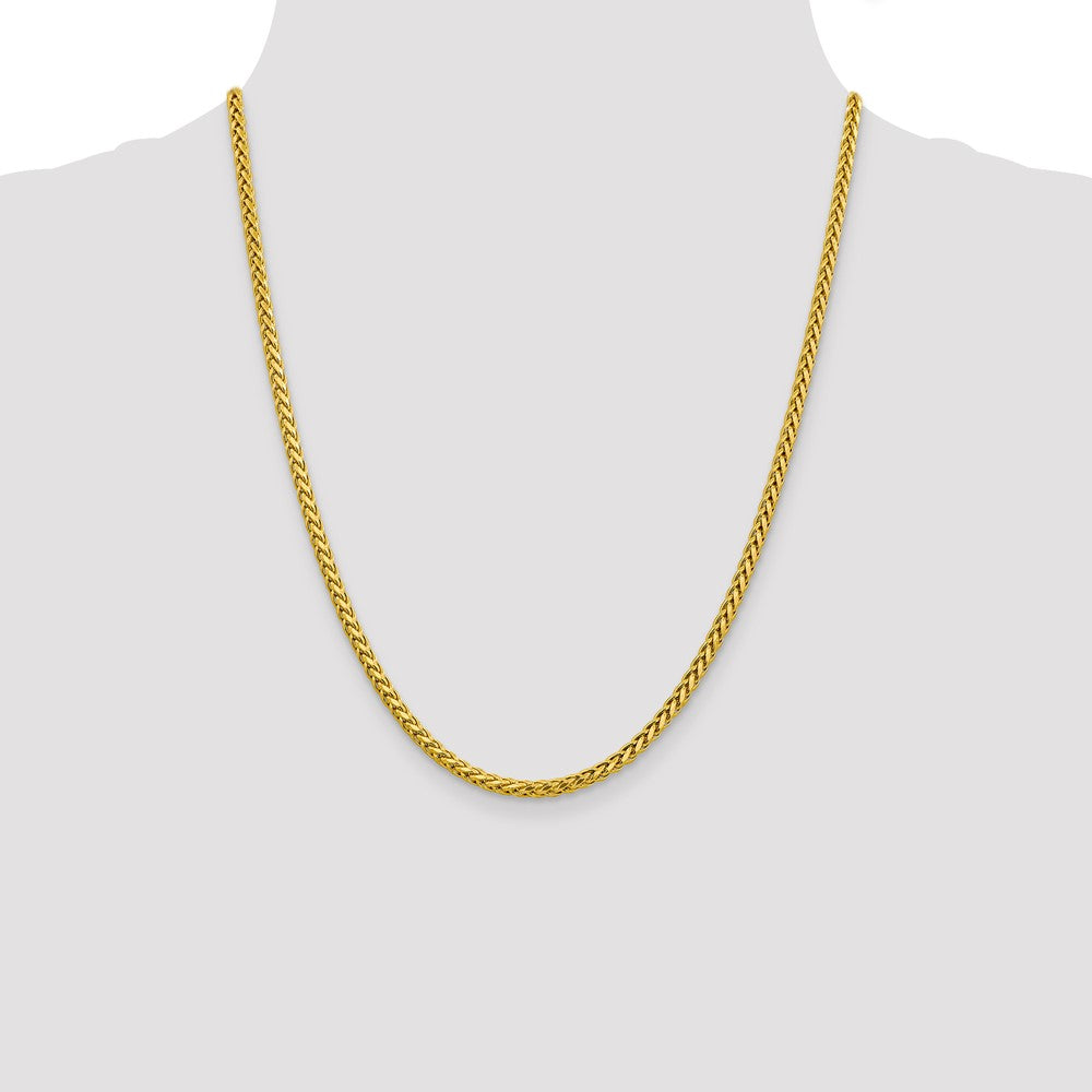 14K 3.1mm Semi-Solid Diamond-cut Wheat with Lobster Clasp Chain