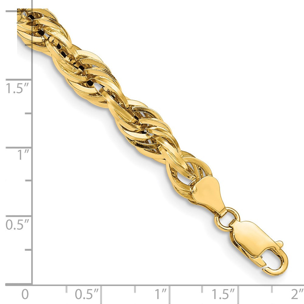 14K 7mm Semi Solid Rope with Lobster Clasp Chain