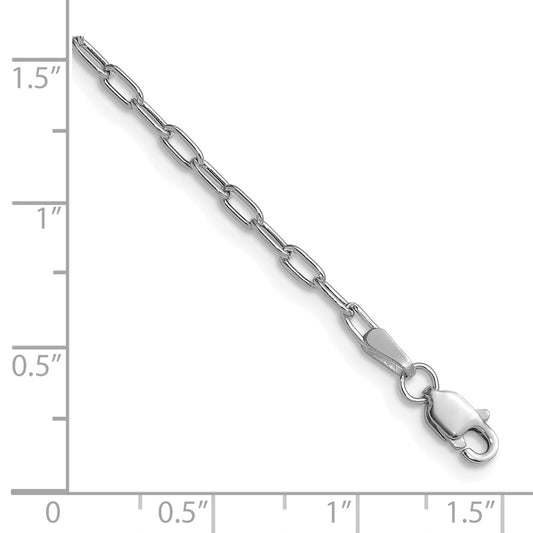 14k White Gold 2.2mm Semi-Solid Beveled Paperclip Chain