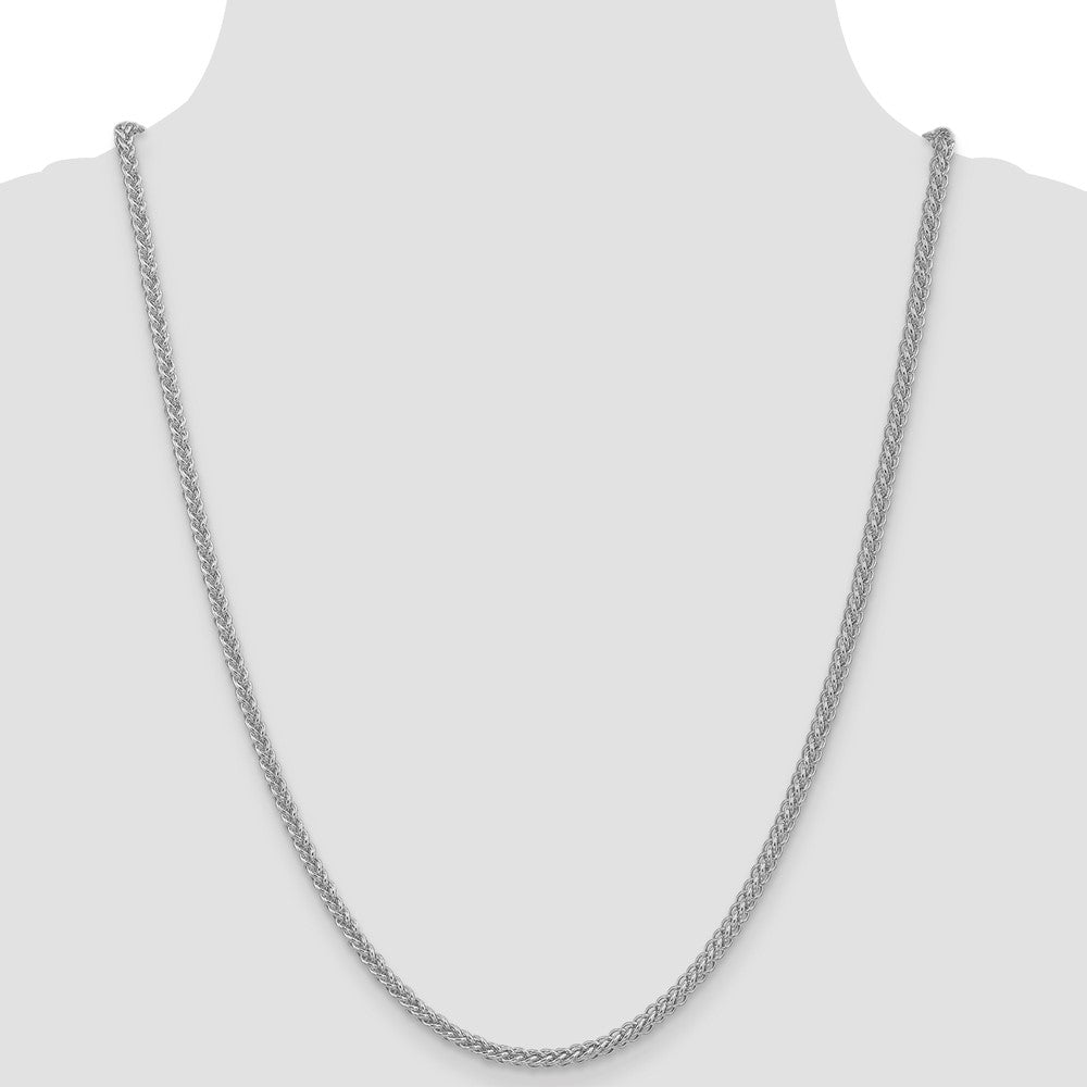 14k White Gold 2.6mm Semi-solid 3-Wire Wheat Chain