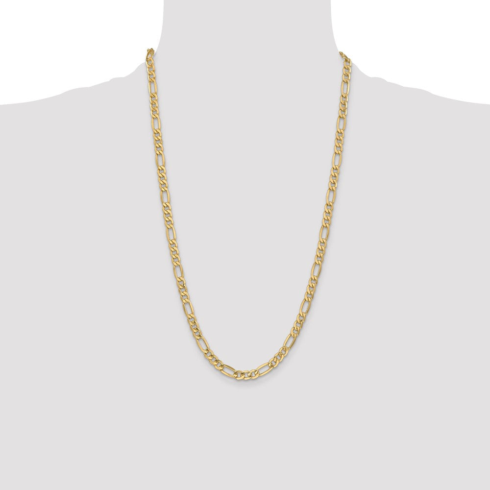 14K 6.25mm Semi-Solid Figaro with Lobster Clasp Chain