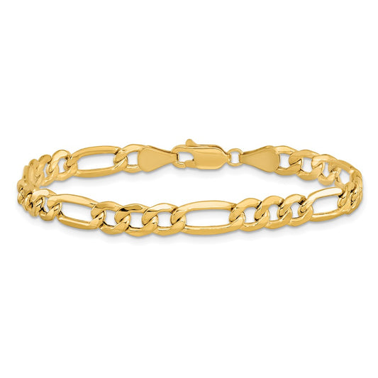 14K 6.25mm Semi-Solid Figaro with Lobster Clasp Chain
