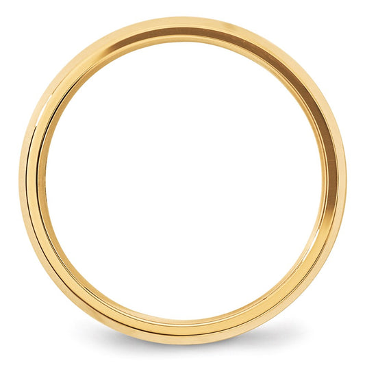 14k Yellow Gold 5mm Beveled Edge Comfort Fit Wedding Band