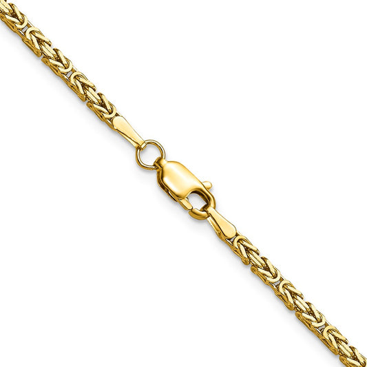 14K 2mm Byzantine with Lobster Clasp Chain