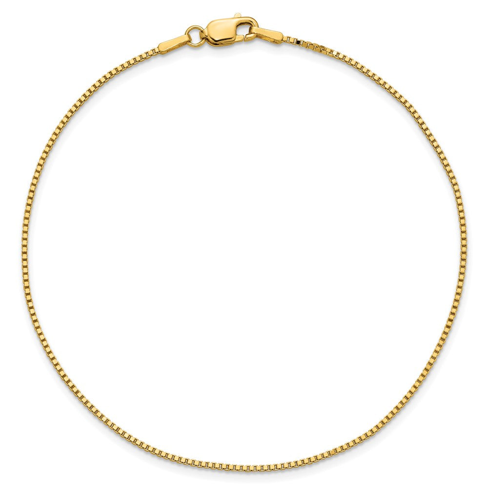 14K 1.05mm Box with Lobster Clasp Anklet